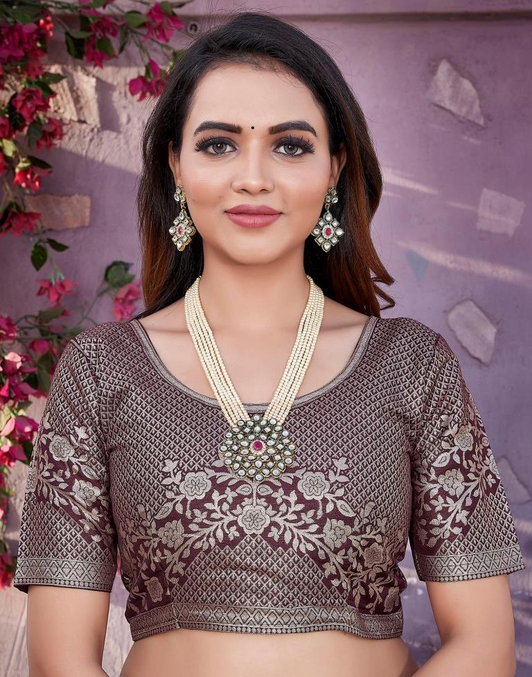 Pink Cotton Woven Saree