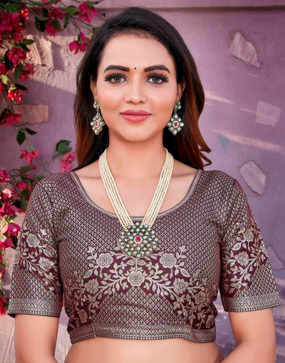 Pink Cotton Woven Saree