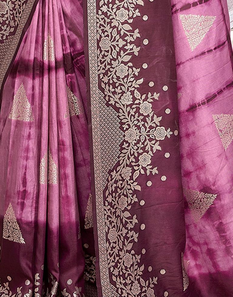 Pink Cotton Woven Saree