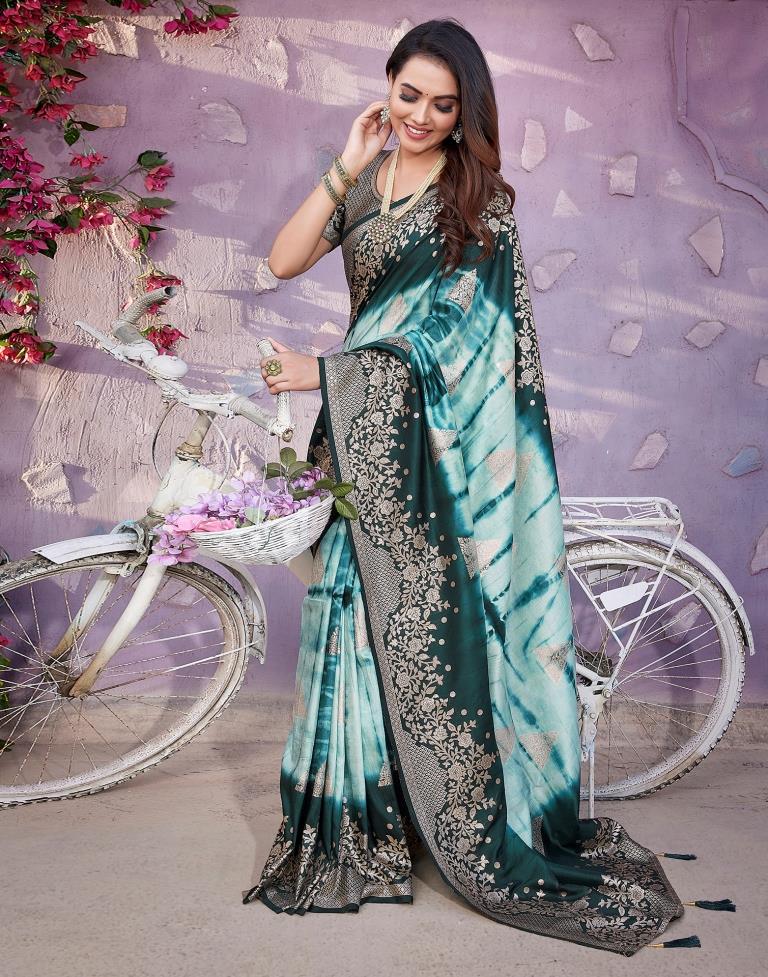 Rama Green Cotton Woven Saree