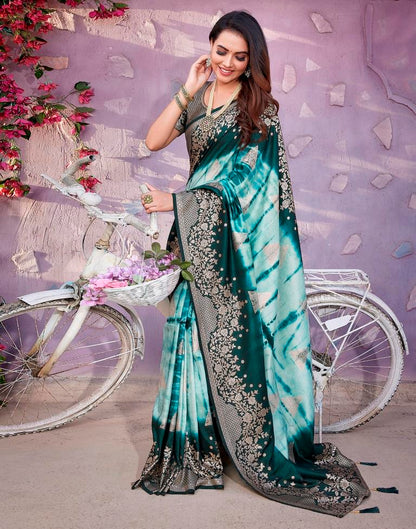 Rama Green Cotton Woven Saree