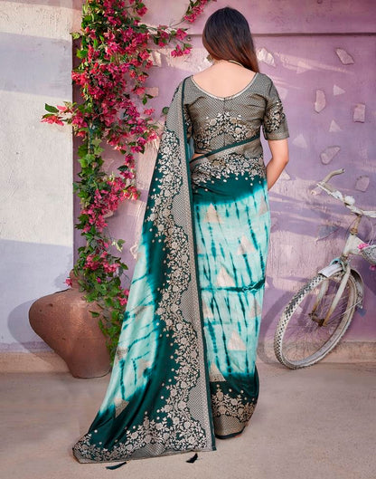 Rama Green Cotton Woven Saree