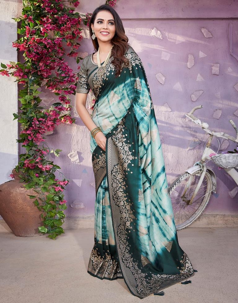 Rama Green Cotton Woven Saree