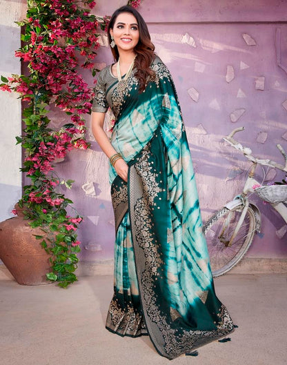 Rama Green Cotton Woven Saree