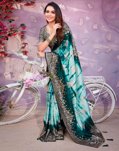 Rama Green Cotton Woven Saree