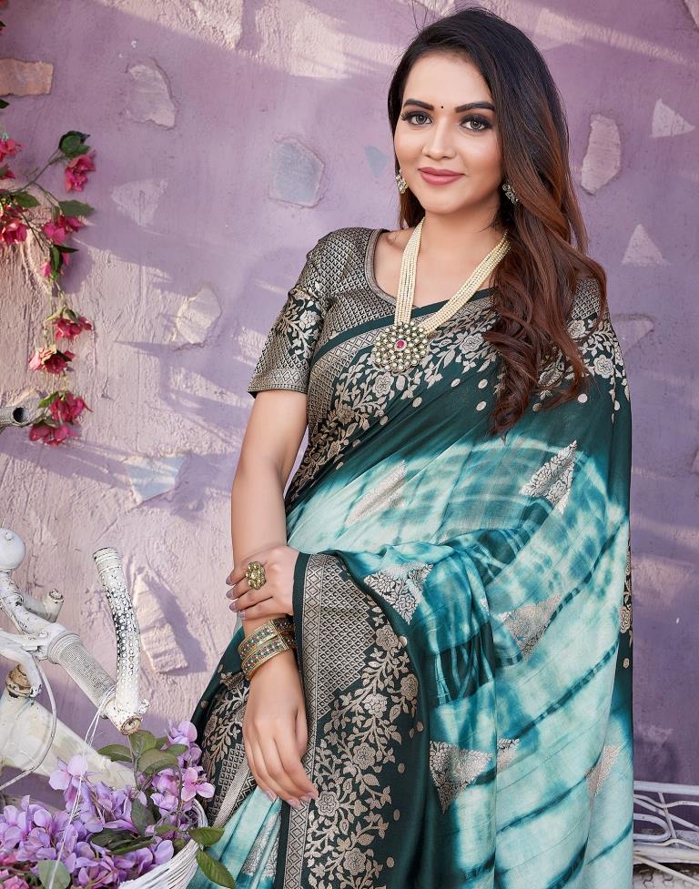 Rama Green Cotton Woven Saree