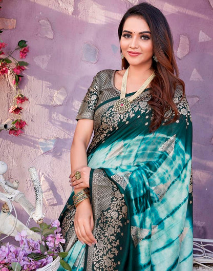 Rama Green Cotton Woven Saree