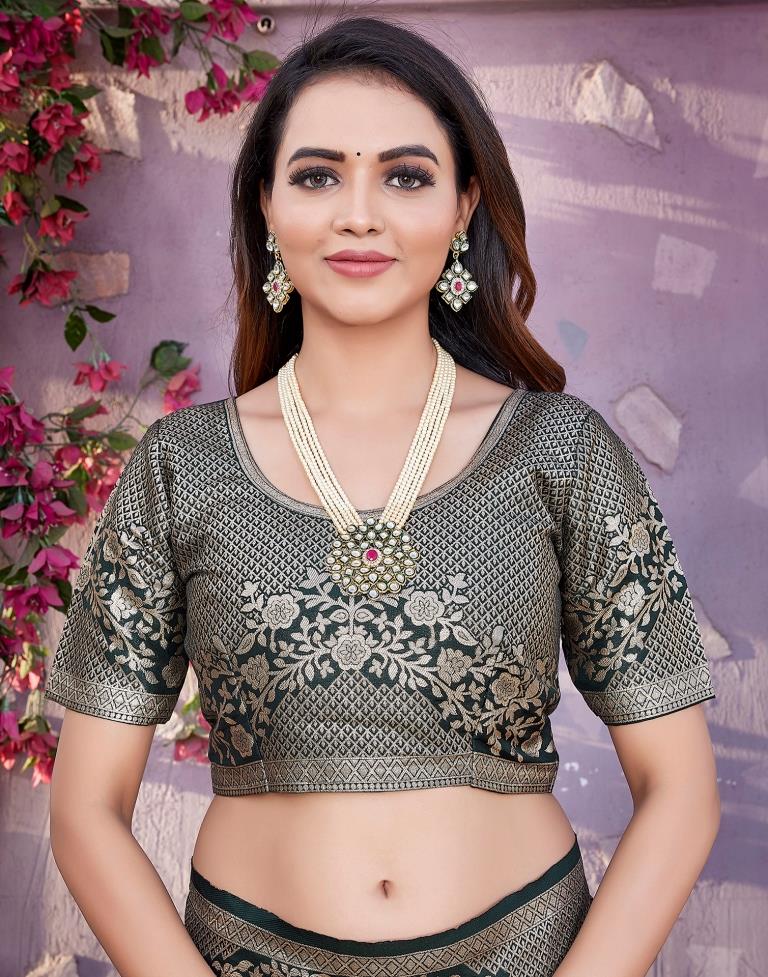 Rama Green Cotton Woven Saree