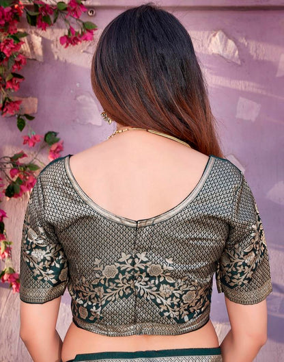 Rama Green Cotton Woven Saree