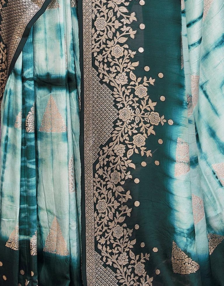 Rama Green Cotton Woven Saree