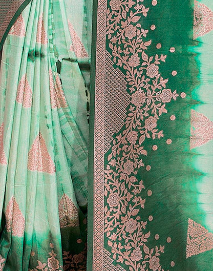 Olive Green Cotton Woven Saree