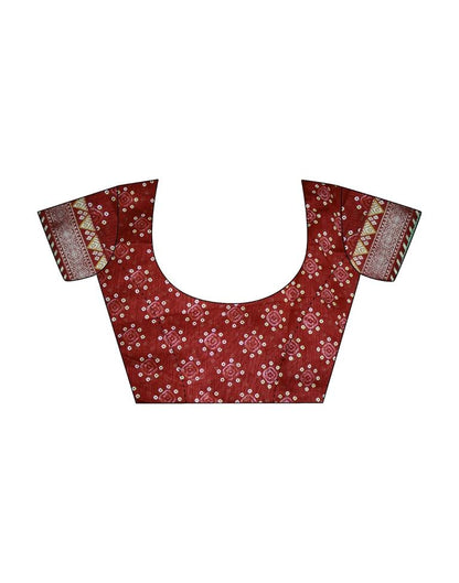 Red Chiffon Bandhani Saree