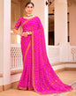 Rani Pink Chiffon Bandhani Saree