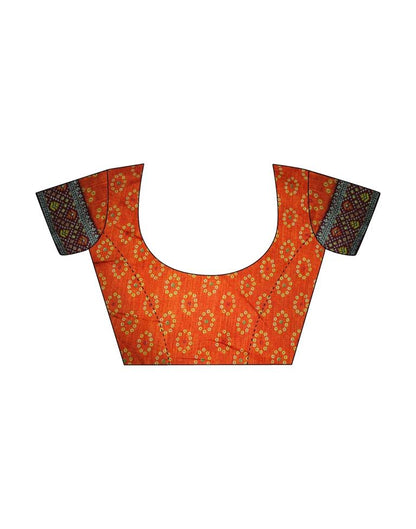 Orange Chiffon Bandhani Saree