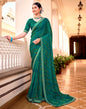 Turquoise Chiffon Bandhani Saree