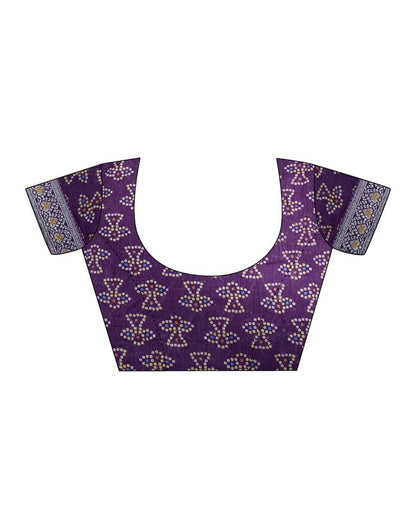 Purple Chiffon Bandhani Saree