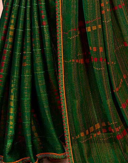 Green Chiffon Printed Saree