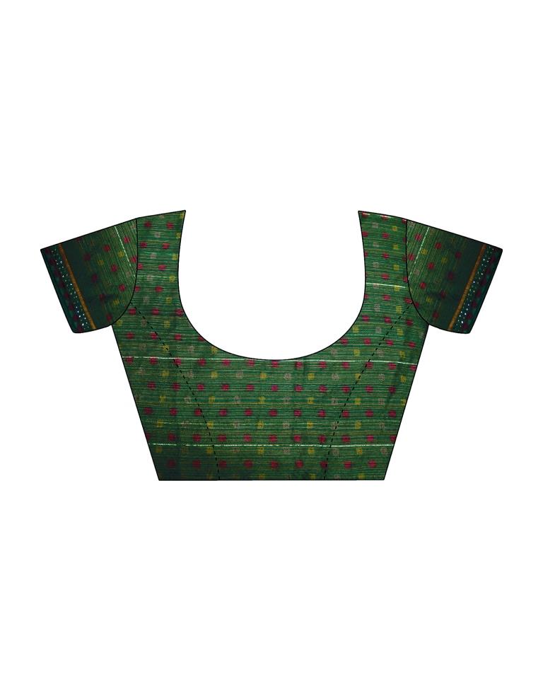 Green Chiffon Printed Saree