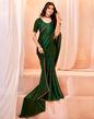 Green Chiffon Printed Saree