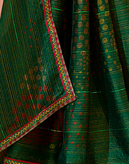 Green Chiffon Printed Saree