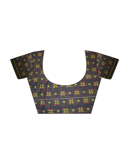 Royal Blue Chiffon Printed Saree