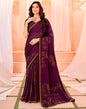 Magenta Chiffon Printed Saree