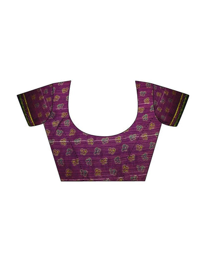 Magenta Chiffon Printed Saree