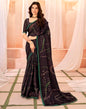 Navy Blue Chiffon Printed Saree