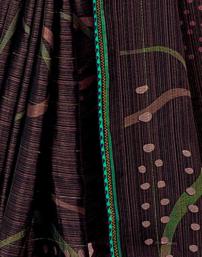 Navy Blue Chiffon Printed Saree