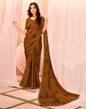 Mustard Yellow Chiffon Printed Saree
