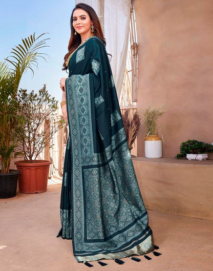 Rama Blue Silk Woven Saree