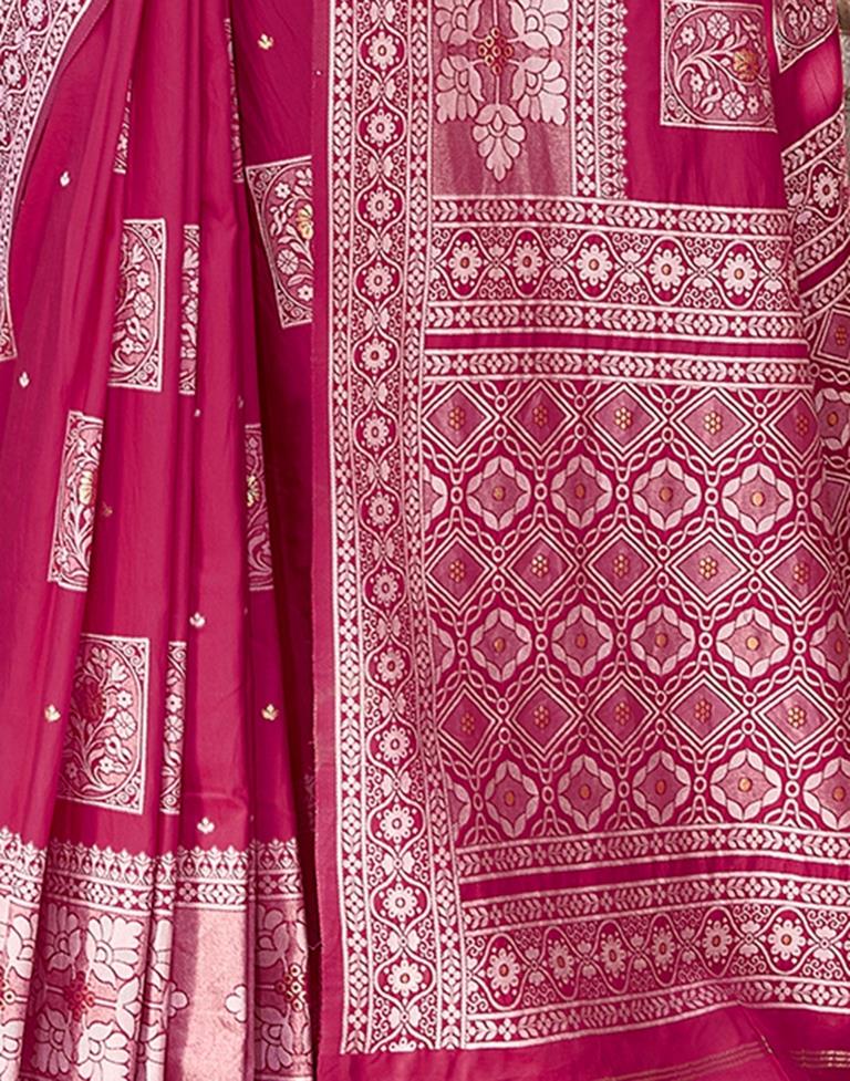 Pink Silk Woven Saree