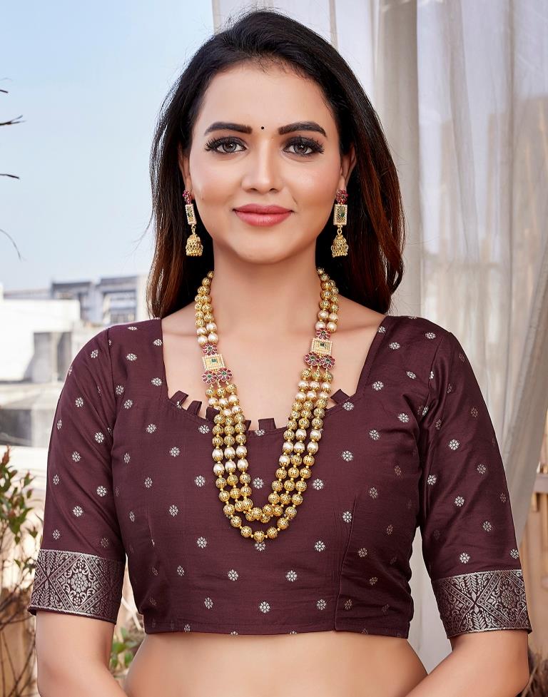 Maroon Silk Woven Saree