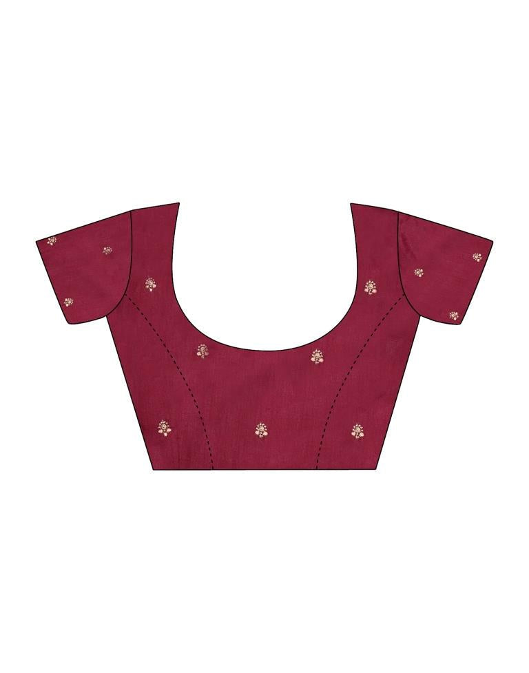 Dark Pink Chiffon Embroidery Saree