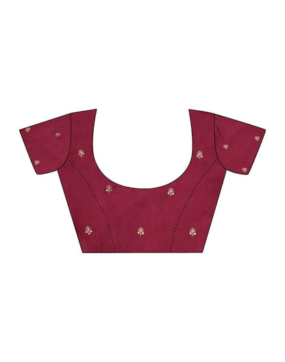 Dark Pink Chiffon Embroidery Saree