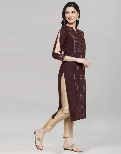 Winesh Maroon Printed Kurti | Leemboodi