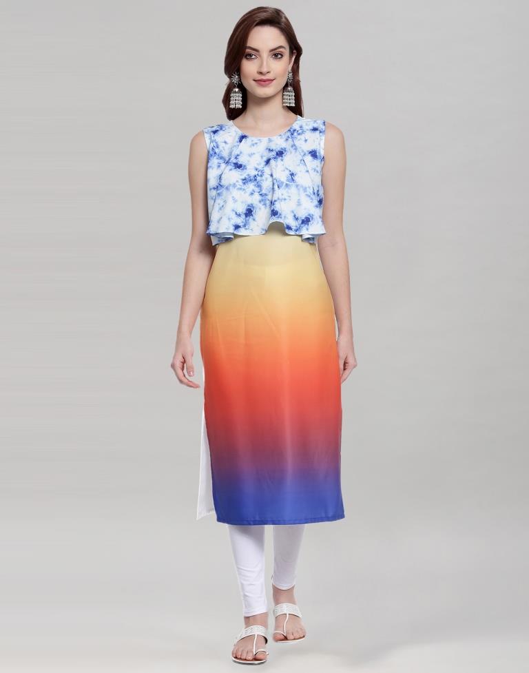 Multicolour Digital Printed Ombre Kurti | Leemboodi
