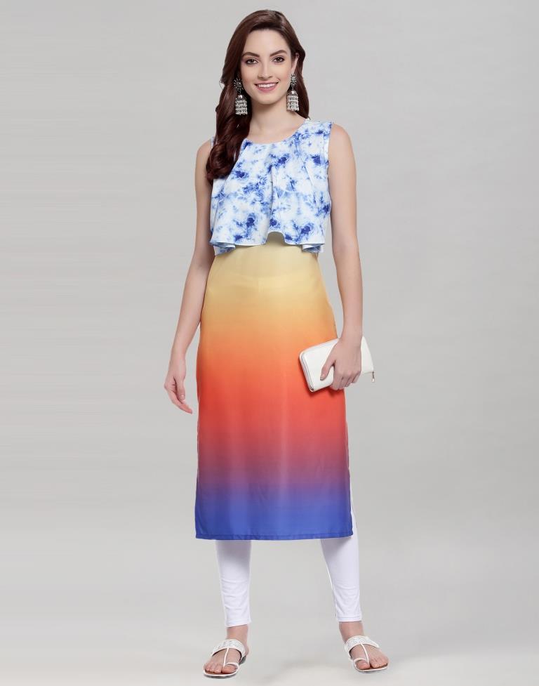 Multicolour Digital Printed Ombre Kurti | Leemboodi