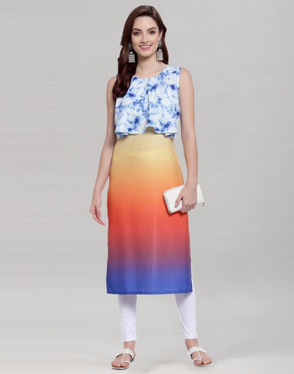 Multicolour Digital Printed Ombre Kurti | Leemboodi