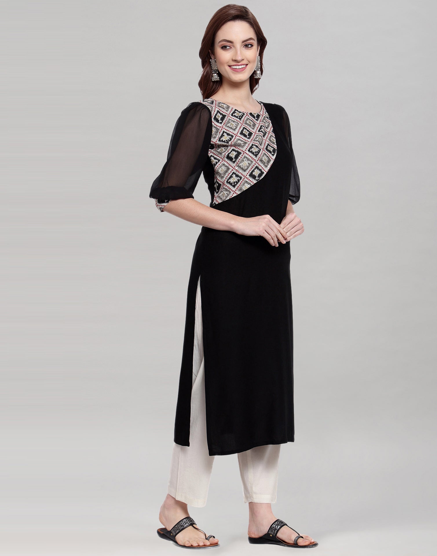 Black Puff sleeve Kurti | Sudathi