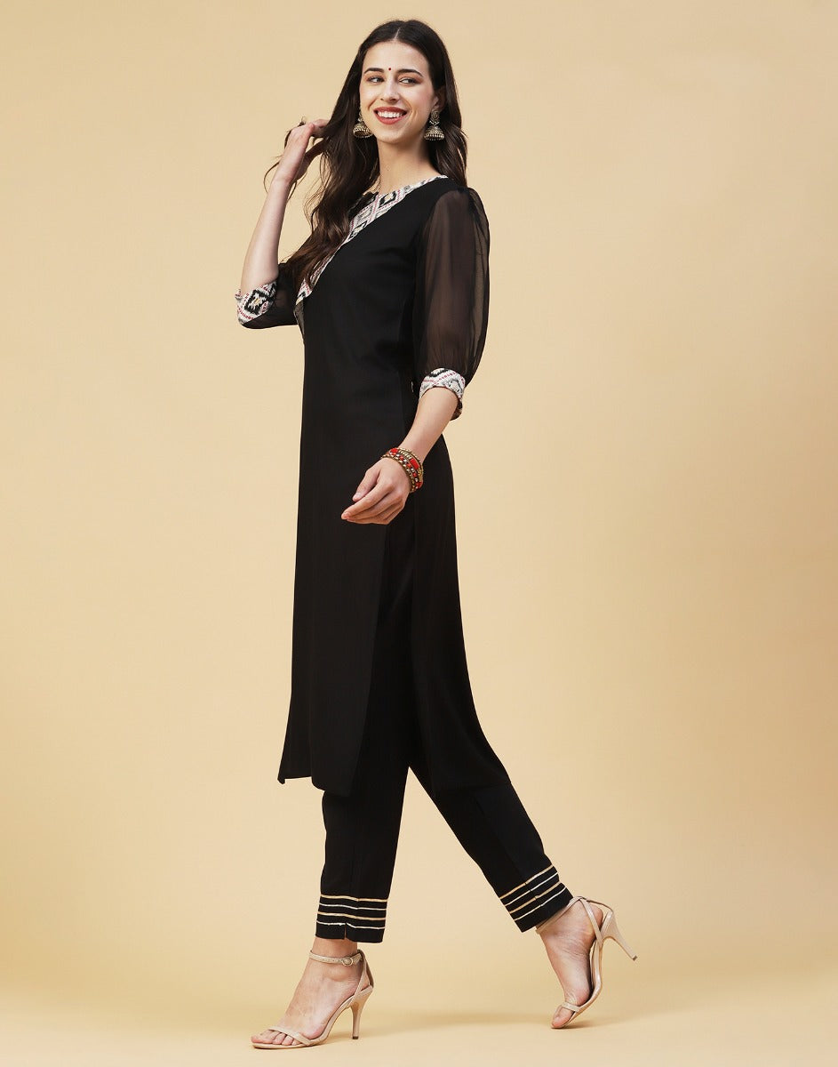 Black Puff sleeve Kurti | Sudathi