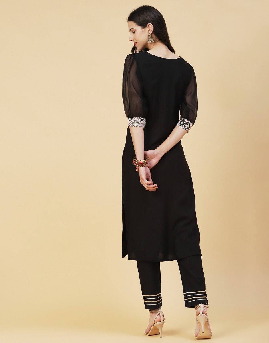 Black Puff sleeve Kurti | Sudathi