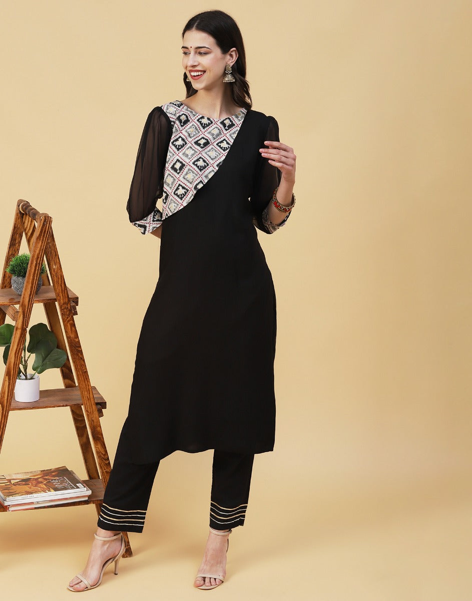 Black Puff sleeve Kurti | Sudathi