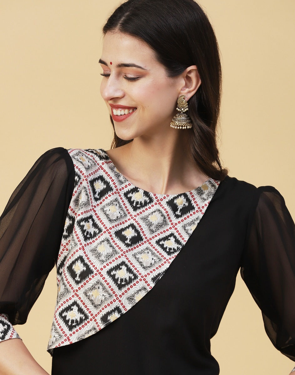 Black Puff sleeve Kurti | Sudathi