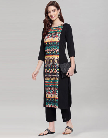 Black Panel Printed Kurti | Sudathi