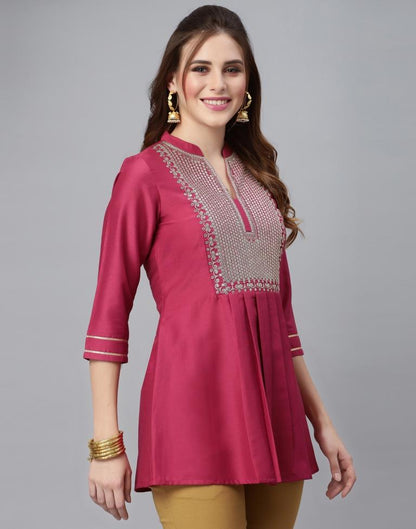 Rose Pink Embroidered Top | Sudathi