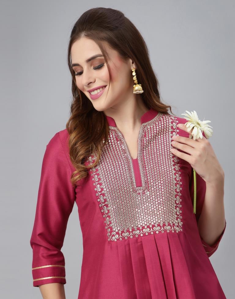 Rose Pink Embroidered Top | Sudathi