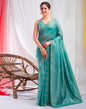 Dull Blue Silk Plain Saree