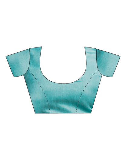 Dull Blue Silk Plain Saree