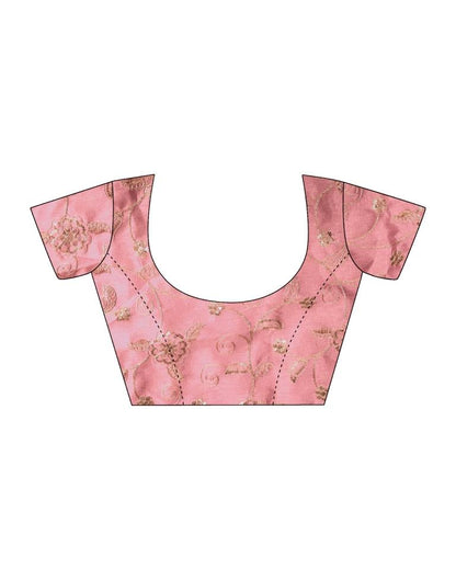 Rose Pink Georgette Printed Saree